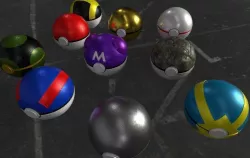 Collection Pokeball Low-poly  3D model