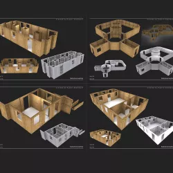 Construction site partition wall for game level design 3D model