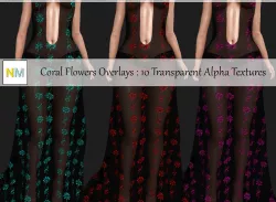 Coral Flowers Overlay Seamless Textures Set Texture