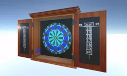 dart board cabinet with darts  Low-poly  3D model