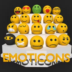 Emoticons Low-poly  3D model