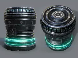 Energy cell or Futuristic grenade - 7 Color Variants Low-poly  3D model