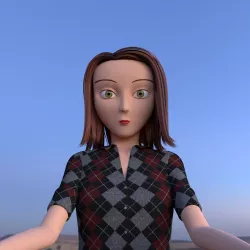 Female cartoon character Lisa 3D model