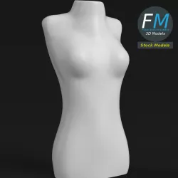 Female half body dummy mannequin 3D model