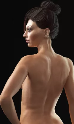 Female nude rigged 3D model