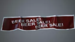 Four Hanging Banners Low-poly  3D model