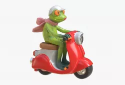 Frog on Scooter Statuette Low-poly  3D model
