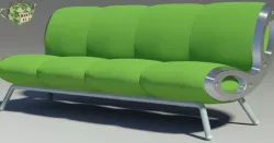 Gluon sofa four pillow 3D model