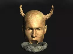 Golden demon head terrain Low-poly  3D model