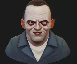 Hannibal Lecter bust Low-poly  3D model