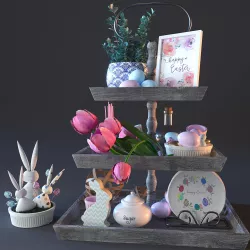 happy ester decorative set 3D model