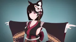 Kimono Girl Low-poly  3D model