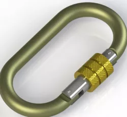 LOCKING CARABINER C MOSQUETÃO GOLDEN STEELFLEX 23KN