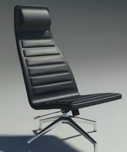 Lotus normal simple Black fabric armchair 3D model