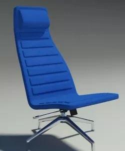 Lotus normal simple blue fabric armchair  3D model