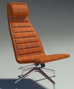 Lotus normal simple orange fabric armchair  3D model