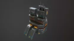 Low poly sci fi factory building Low-poly  3D model