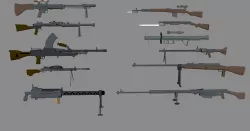 Low Poly  - Weapon pack WW2 Low-poly  3D model