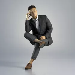 Man Kevin Business Sitting 002 3D model