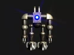 Metal Cyclops robot Low-poly  3D model