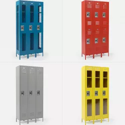 Metal Lockers Low-poly  3D model