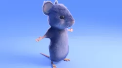 Mouse - grey - Cartoon style - rigged Low-poly  3D model