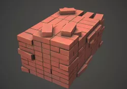 Pile of Bricks PBR Low Poly Low-poly  3D model