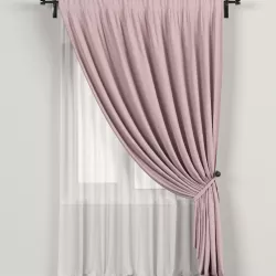 Pink curtains in the background with tulle 3D model