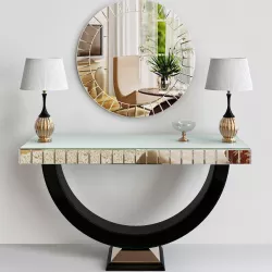 Quartz Black Mirrored Console Table 3D model