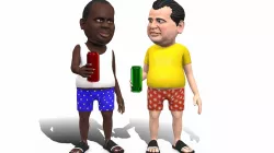 Regular middle age 3D cartoon stylized man pack Low-poly  3D model