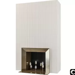 Retro fireplace with candles  3D model