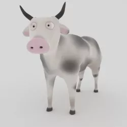 Rigged and Animated Cow Low-poly  3D model