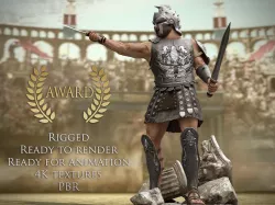 Roman Gladiator Warrior  Low-poly  3D model
