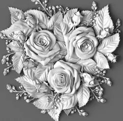 Roses bouquet 3D models for artcam and aspire 3D model