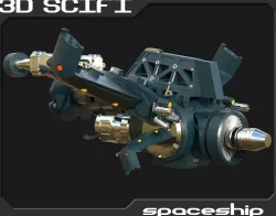Sci-fi Battleship 002 3D model