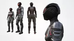 Sci-fi suit AC-2 modular pack Low-poly  3D model