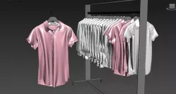 shirt and t-shirt with hanger 3D model