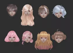 short hair hair style girl short hair cape 3 Low-poly  3D model