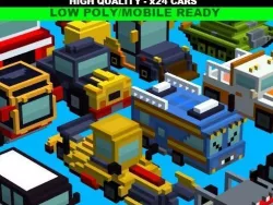 Simple Blocky Cars Pack Low-poly  3D model