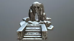snow skull cave  Low-poly  3D model