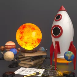 solar system kit for children 3D model
