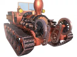 Steam tractor 3D model