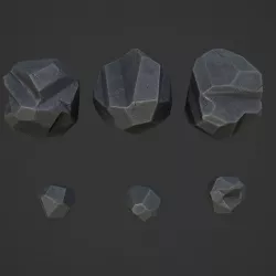 Stylized stones pack Low-poly  3D model
