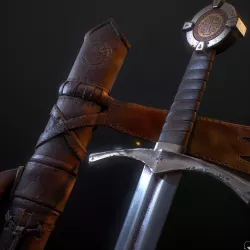 Templar Sword Low-poly  3D model