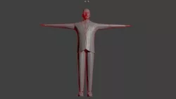 the office man 3d model of blender for game with grid Low-poly  3D model