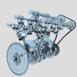 V6 Engine piston animation 3D model