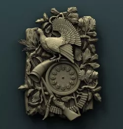 wall hunting clock 3D models for artcam and aspire 3D model