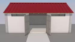 Warehouse Building Low-poly  3D model