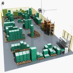  Warehouse Storage Boxes 3D model