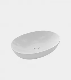 White wash basin with a round shape 3D model